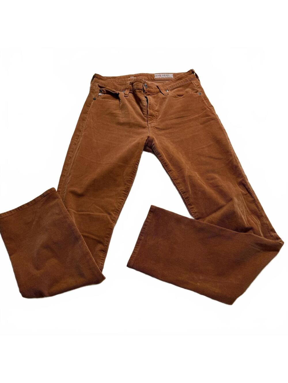 AG Adriano Goldschmied Mari HighRise Straight SZ 29R Brown Corduroy Luxury Pants